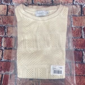 ⭐️ ASOS Topman knit crochet tank in ecru ⭐️ FINAL SALE ⭐️
